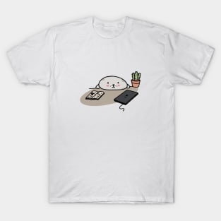 Cute seal working from home T-Shirt